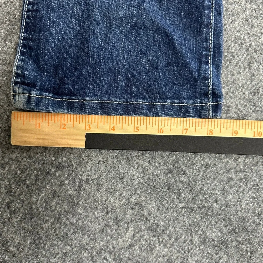 Wrangler Jeans Womens Size 10 Blue Q-Baby Bootcut Embroidered Frayed Hems Denim